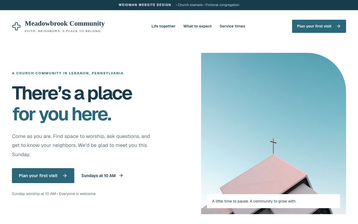 Meadowbrook Community Church website preview