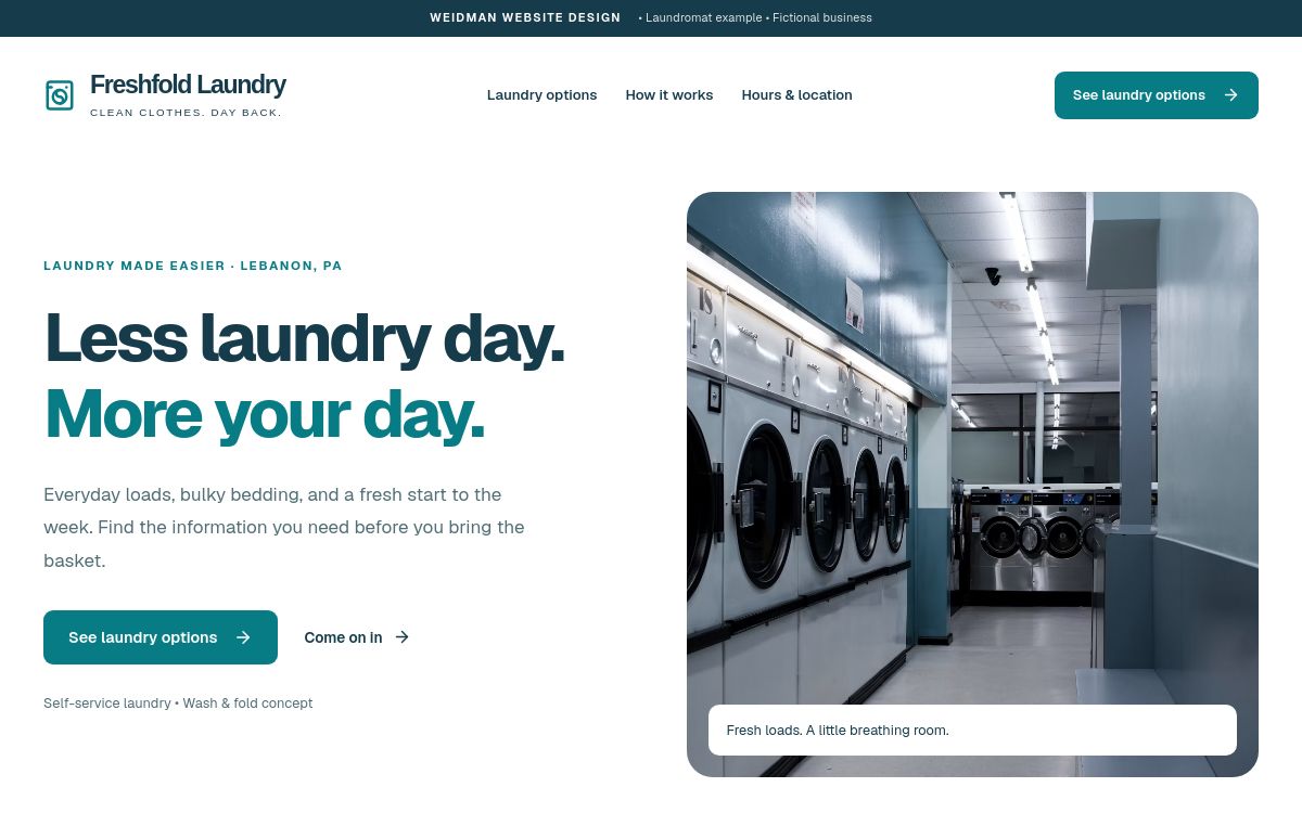 Freshfold Laundry laundromat website preview